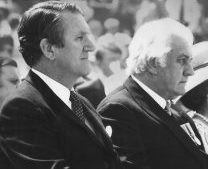 Malcolm Fraser (left) with perpetually reviled John 'CIA facilitator' Kerr