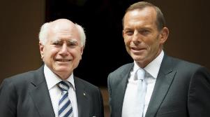 Tony Abbott with mentor John Howard