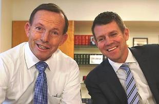 Tony Abbott with mate Mike Baird, lying bastards