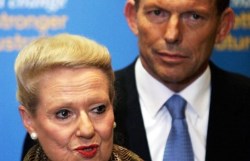 'Political love child' Abbott supporting his 'mother,' Queen Bishop