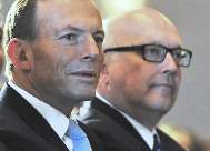 Lackeys Tony Abbott (left) and George Brandis