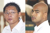 Chan (left) and Sukumaran facing firing squad