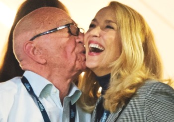 Demented Plutocrat and CFR member Murdoch with Jerry 'varnish remover' Hall