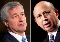 Crooked Jew Bankers, JPMorgan's Jamie Dimon (left) and G Sachs' CEO Lloyd Blankfein