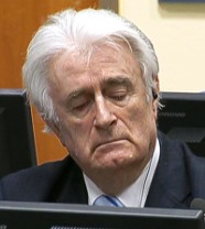 Radovan Karadzic receiving sentence at the ICTY