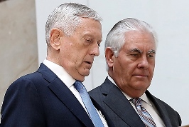 Mattis (left) and Tillerson, puppets, as is Trump. 