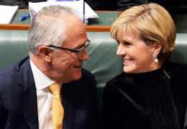 Unelected PM Malcolm Turnbull cosy with Washington representative FM Julie Bishop